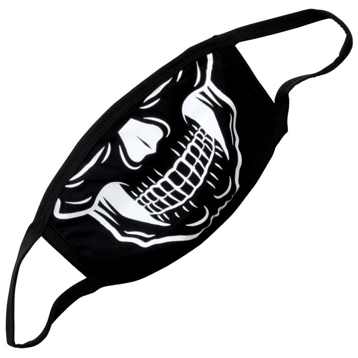 Sensly Mascarilla De Moda Cremallera Calavera 100% Algodón Talla Única Lavable