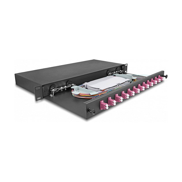 DeLOCK Caja de empalme de fibra óptica 19″ 12 x LC Duplex OM4 1U DeLOCK Caja de empalme de fibra óptica 19″ 12 x LC Duplex OM4 1U