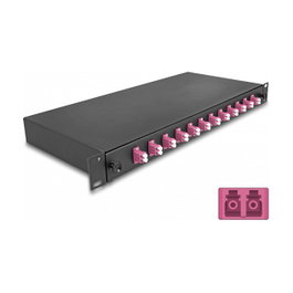 DeLOCK Caja de empalme de fibra óptica 19″ 12 x LC Duplex OM4 1U