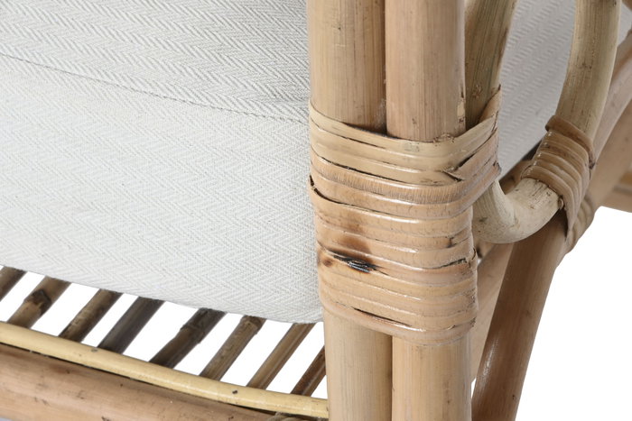 DKD Home Decor Fibre outdoor 23 Sofá Natural Blanco 195 x 72 x 78 cm DKD Home Decor Fibre outdoor 23 Sofá Natural Blanco 195 x 72 x 78 cm