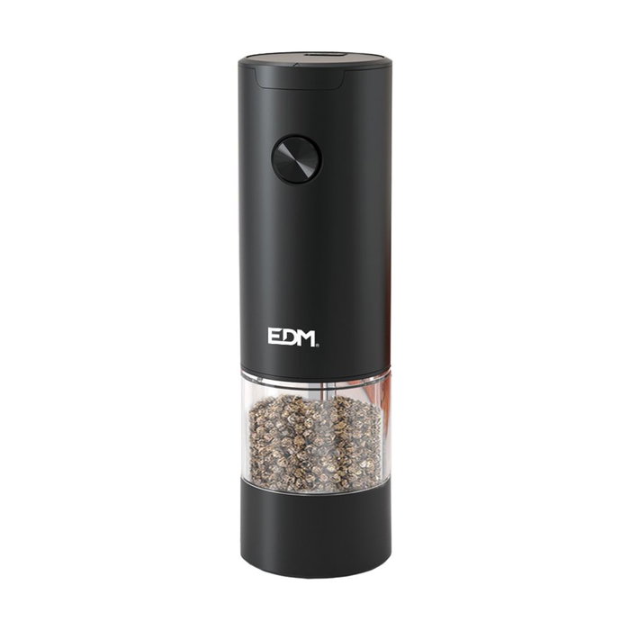 Edm Molinillo de Pimienta Eléctrico 70 ml con Cuchillas de Cerámica y Grosor Ajustable