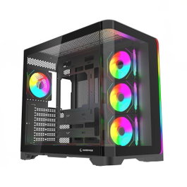 Rampage LYRON Gamingowa obudowa PC Mid Tower 7xFan ARGB PWM negra