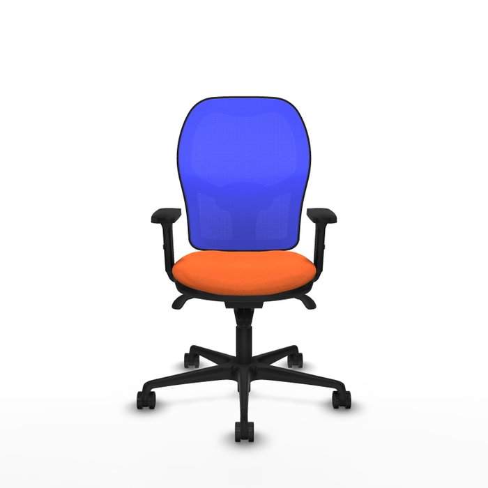 PIQUERAS Y CRESPO Silla de oficina Jorquera con mecanismo Sincro, Tela Naranja y Malla Azul PIQUERAS Y CRESPO Silla de oficina Jorquera con mecanismo Sincro, Tela Naranja y Malla Azul