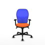 PIQUERAS Y CRESPO Silla de oficina Jorquera con mecanismo Sincro, Tela Naranja y Malla Azul