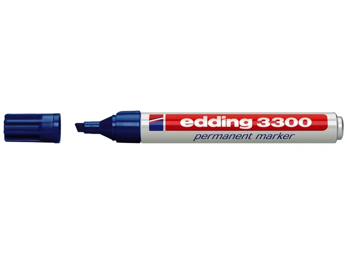 Edding Marcador Permanente 3300 Azul Punta Biselada (Set de 10)