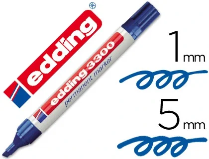 Edding Marcador Permanente 3300 Azul Punta Biselada (Set de 10)