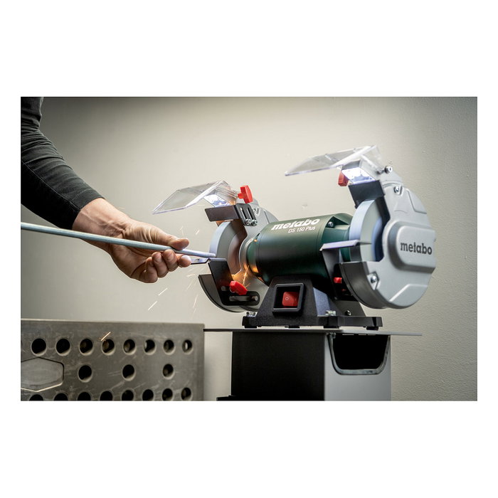 Metabo DS 200 Plus Amoladora de doble eje 2980 RPM 600 W, rueda abrasiva de óxido de aluminio de 200 mm, negro/verde/gris, Alemania