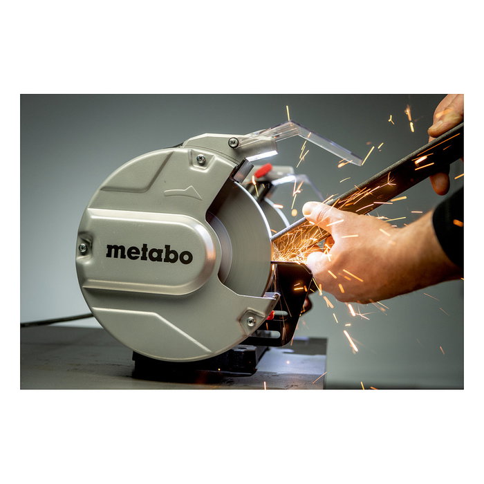 Metabo DS 200 Plus Amoladora de doble eje 2980 RPM 600 W, rueda abrasiva de óxido de aluminio de 200 mm, negro/verde/gris, Alemania