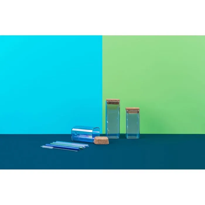 Fackelmann FAC3176239999877 Juego de 3 Recipientes de Vidrio con Tapa - Tasty Green - 280, 330 y 450 ml