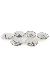 Hermia Juego de Salseras de Cerámica ST489406F022AMD3600MAYD100, 6 Piezas, Ø13cm, Blanco/Verde/Morado/Negro