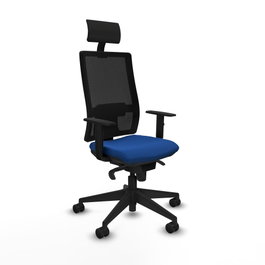 PIQUERAS Y CRESPO Silla de oficina Horna con mecanismo Sincro, Azul y Negro