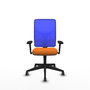 PIQUERAS Y CRESPO Silla de oficina Motilla con mecanismo Sincro, Naranja y Azul