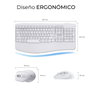 Subblim Combo Dual Prowave White Teclado y Ratón Ergonómicos Blanco