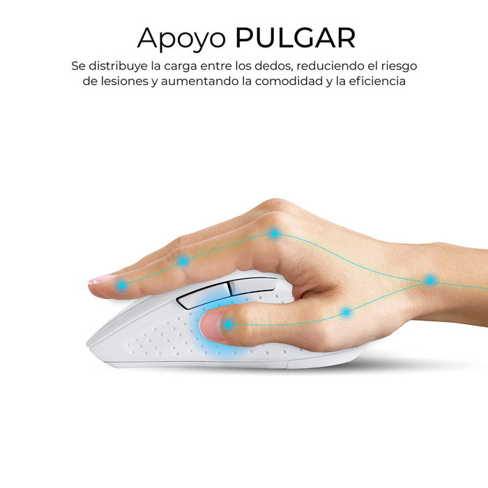Subblim Combo Dual Prowave White Teclado y Ratón Ergonómicos Blanco