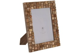 DKD Home Decor Marco de Fotos 15x20 Mango y Cristal con Diseño de Troncos