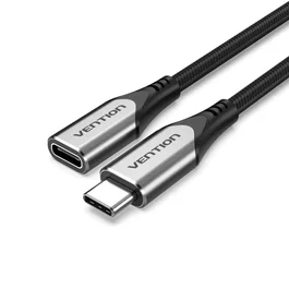 Vention TABHF Cable Alargador USB Tipo-C 3.2 Gen 1 (3.1) Macho a Hembra 1m para Datos y Carga de hasta 60W, Color Gris