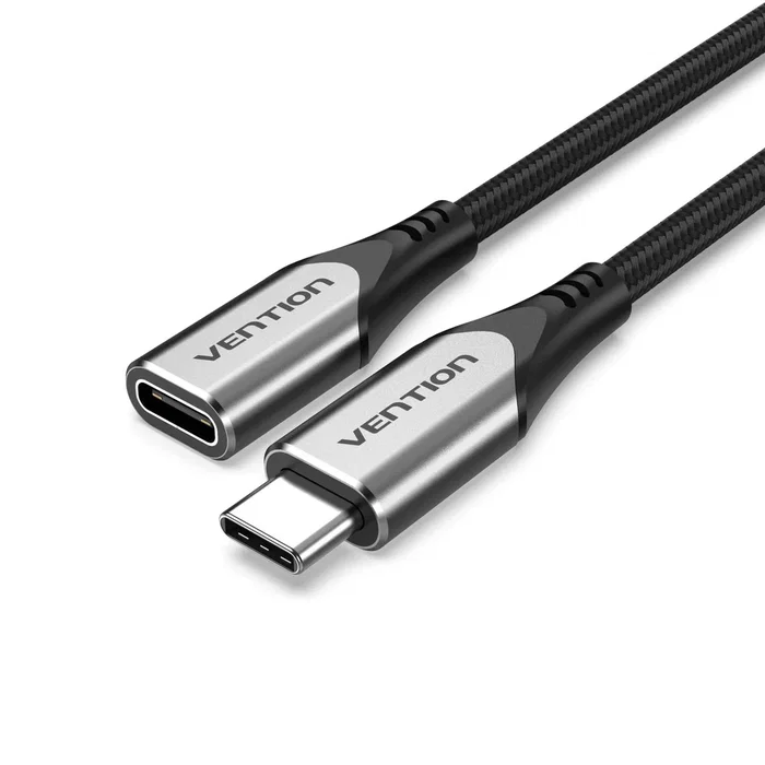Vention TABHF Cable Alargador USB Tipo-C 3.2 Gen 1 (3.1) Macho a Hembra 1m para Datos y Carga de hasta 60W, Color Gris