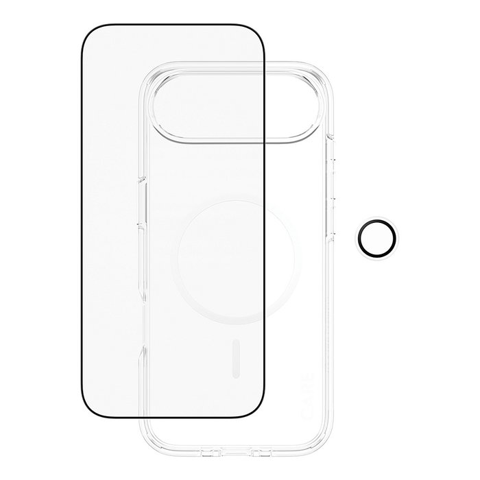 PanzerGlass CARE BY 3-IN-1 FLAGSHIP EXPLORE - Protector de pantalla de vidrio templado para Apple iPhone Air, Resistente a rayones y golpes, Aplicación en seco y sin burbujas