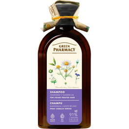 Green Pharmacy Champú para Cabello Teñido con Camomila y Aceite de Lino, 350 ml