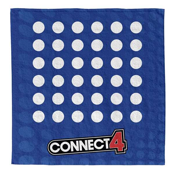 JugaToys Toalla Juego Conecta 4 con Fichas Impermeables y Mochila, 100x100cm