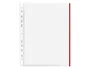 Q-connect Funda Multitaladro Cristal DIN A4 70 mc con Borde Rojo - Bolsa 10 Unidades