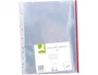 Q-connect Funda Multitaladro Cristal DIN A4 70 mc con Borde Rojo - Bolsa 10 Unidades