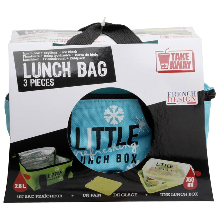 Take Away Bolsa Térmica Hielo Fiambrera Take Away 2,6L con Bloque Refrigerante y Contenedor Hermético Libre de BPA