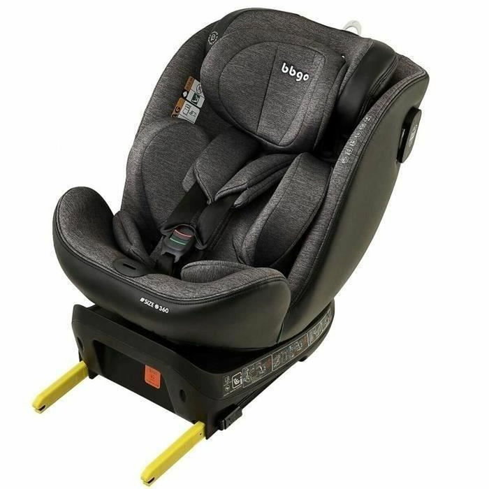 Bbgo Wondersafe Silla de Coche Giratoria Gris Fibra de Bambú Piel Sintética i-Size 40-150 cm