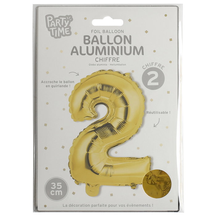 Party Time Globo Cifra Cumpleaños Plateado/Dorado 35 cm - Inflable con Helio o Aire, Números 0-9 Party Time Globo Cifra Cumpleaños Plateado/Dorado 35 cm - Inflable con Helio o Aire, Números 0-9