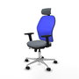 PIQUERAS Y CRESPO Silla de oficina Jorquera con mecanismo Sincro/Traslack Gris y Azul