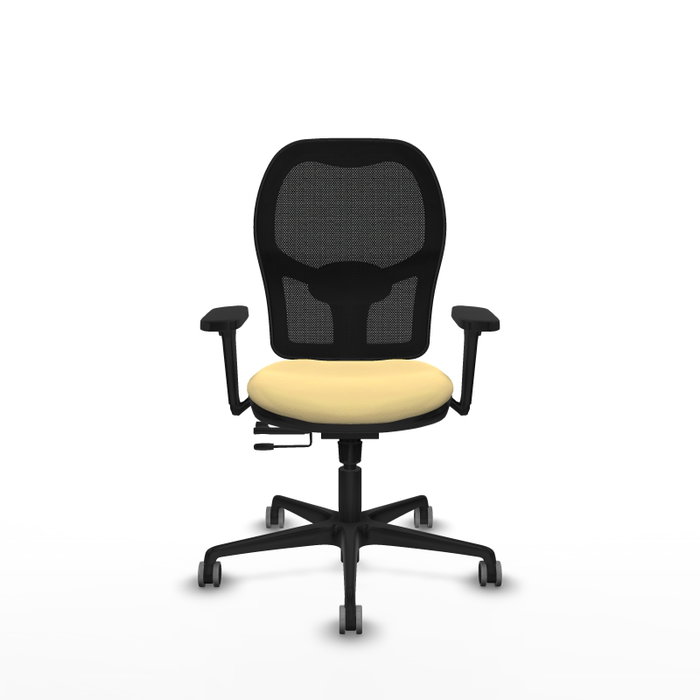 PIQUERAS Y CRESPO Silla de oficina Jorquera Crema y Negro con mecanismo Sincro/Traslack PIQUERAS Y CRESPO Silla de oficina Jorquera Crema y Negro con mecanismo Sincro/Traslack