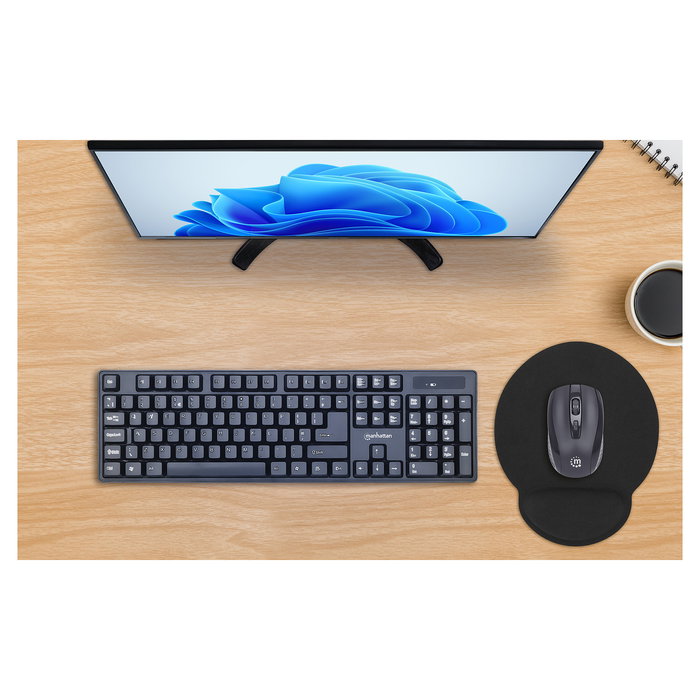 MANHATTAN Alfombrilla de Ratón Gaming con Reposamuñecas de Gel Negro, Base Antideslizante, 240 x三个阶段 200 x 27 mm MANHATTAN Alfombrilla de Ratón Gaming con Reposamuñecas de Gel Negro, Base Antideslizante, 240 x三个阶段 200 x 27 mm