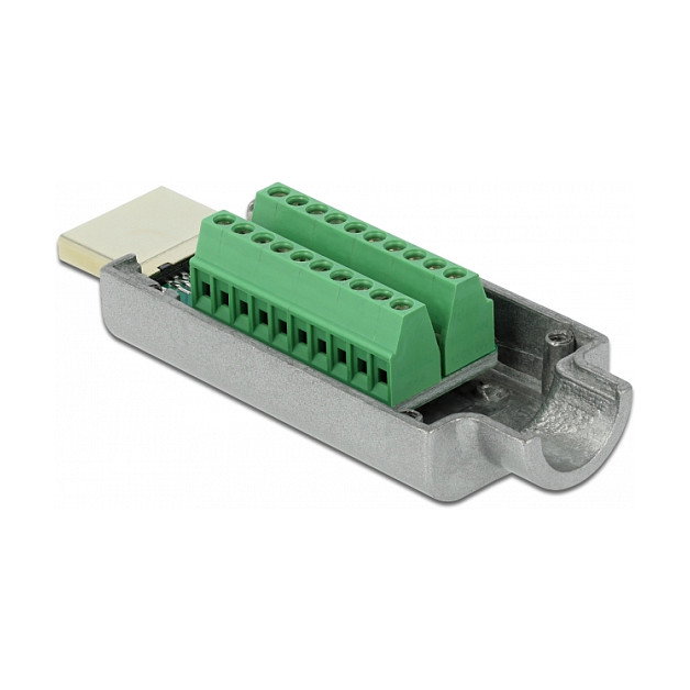 DeLOCK Adaptador HDMI-A macho a bloque de terminales con carcasa metálica Gris 65201