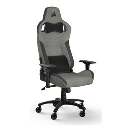 Corsair T3 Rush Silla Gaming (2023) - Tela Gris/Antracita, Respaldo Acolchado, 4D, 120 kg, Racing