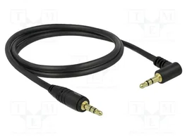 DeLOCK Cable de audio 3,5 mm con conector angular, 1 m, Negro