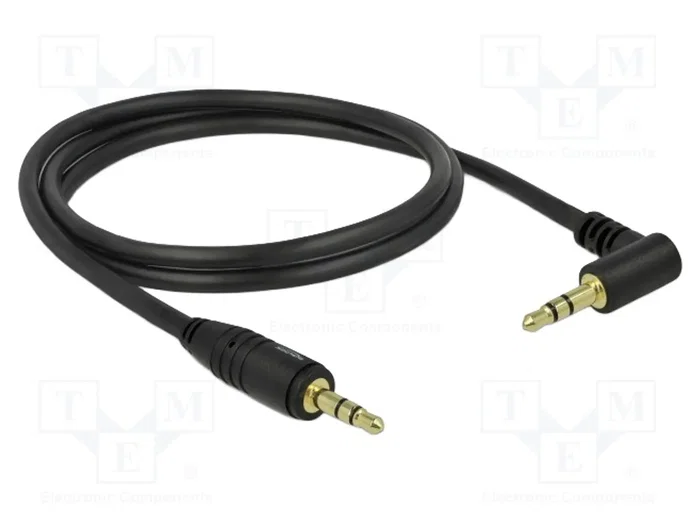 DeLOCK Cable de audio 3,5 mm con conector angular, 1 m, Negro DeLOCK Cable de audio 3,5 mm con conector angular, 1 m, Negro