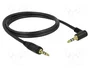 DeLOCK Cable de audio 3,5 mm con conector angular, 1 m, Negro