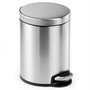 Durable Papelera Redonda de Acero Inoxidable con Pedal 5L