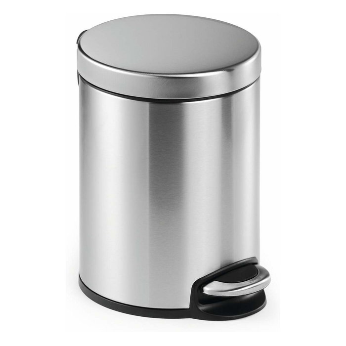 Durable Papelera Redonda de Acero Inoxidable con Pedal 5L