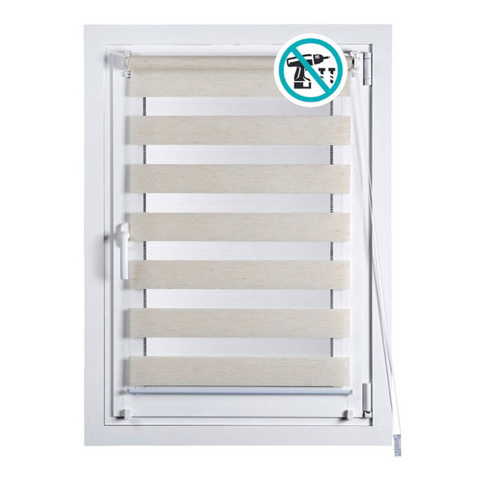 Cintacor - Stor Planet Estor enrollable Clip & Fix noche & día lino 120 x 180 cm Cintacor - Stor Planet Estor enrollable Clip & Fix noche & día lino 120 x 180 cm