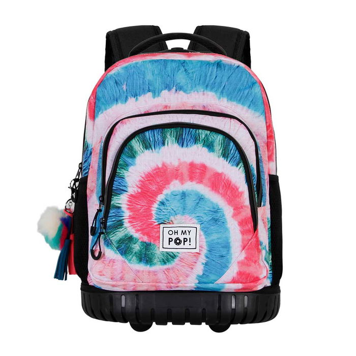 Oh My Pop Mochila Trolley GTS FAN Voyage Multicolor Escolar con 2 Ruedas, 2 Compartimentos, Bolsillo Portátil, Dimensiones 47x32x25 cm