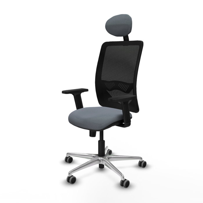 PIQUERAS Y CRESPO Silla de oficina Zulema con mecanismo Sincro, Gris y Negro