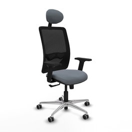 PIQUERAS Y CRESPO Silla de oficina Zulema con mecanismo Sincro, Gris y Negro