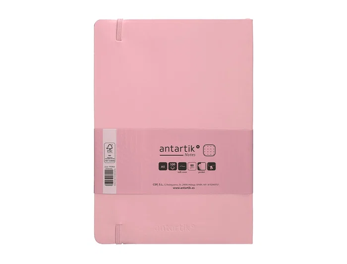 Antartik Antartik Notes Cuaderno Tapa Blanda A5 Hojas Puntos Rosa Pastel 80 Hojas 80gr Fsc