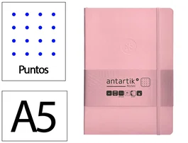 Antartik Antartik Notes Cuaderno Tapa Blanda A5 Hojas Puntos Rosa Pastel 80 Hojas 80gr Fsc