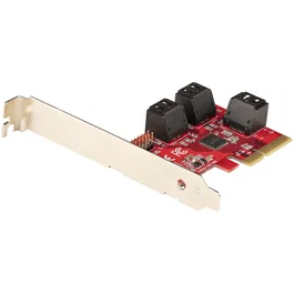 StarTech.com 6P6G-PCIE-SATA-CARD Tarjeta Controladora PCIe SATA III de 6 Puertos 6 Gbps Interna con Chip ASM1166 y Soporte para Bracket de Perfil Bajo o Completo