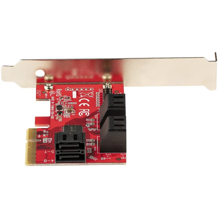 StarTech.com 6P6G-PCIE-SATA-CARD Tarjeta Controladora PCIe SATA III de 6 Puertos 6 Gbps Interna con Chip ASM1166 y Soporte para Bracket de Perfil Bajo o Completo