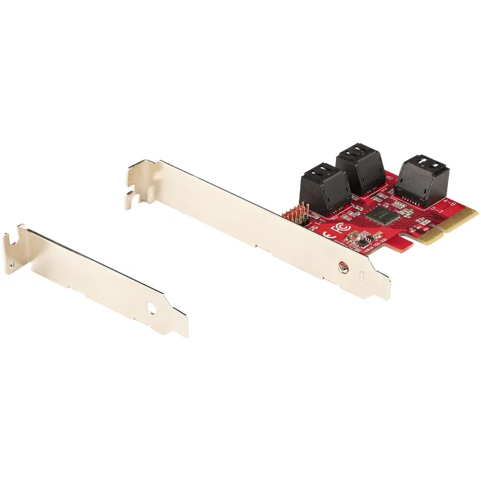 StarTech.com 6P6G-PCIE-SATA-CARD Tarjeta Controladora PCIe SATA III de 6 Puertos 6 Gbps Interna con Chip ASM1166 y Soporte para Bracket de Perfil Bajo o Completo