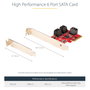 StarTech Tarjeta Controladora PCI Express (PCIe) de 6 Puertos SATA 6 Gbps con Bracket de Perfil Bajo