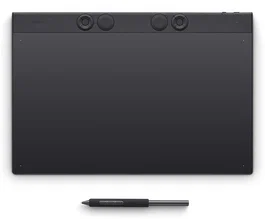 Wacom PTK870K0B - Intuos Pro Large Tableta Digitalizadora/Dibujo 349x195 mm, Bluetooth y USB, Negro, Pluma 8192 Niveles Presión